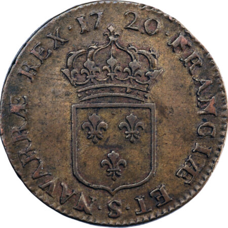 France Louis XV Sol au buste enfantin 1720/19 Reims – Image 2