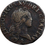 France Louis XV Liard au buste enfantin 1721 Reims
