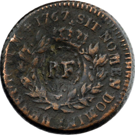France Louis XV Sol contremarqué 1767 Colonies Françoises – Image 2