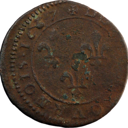 France Louis XIII Double tournois 1637 – Image 2