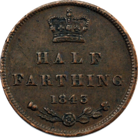 Grande-Bretagne Victoria Half Farthing 1843 – Image 2
