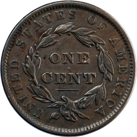 États-Unis Coronet Head Large Cent 1837 Beaded cords – Image 2