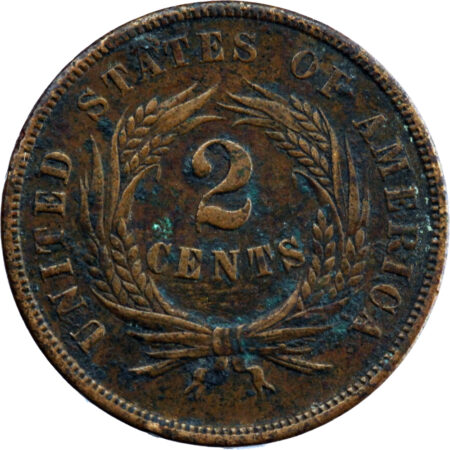 États-Unis Two Cent 1864 Large Motto – Image 2