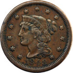 États-Unis Braided Hair Cent 1848 Philadelphie