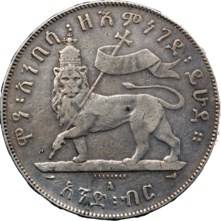 Éthiopie Menelik II Birr 1895 (EE 1887) Paris – Image 2