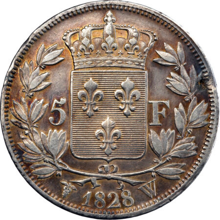 France Charles X 5 Francs 1828 Lille – Image 2