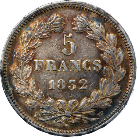 France Louis-Philippe Ier 5 Francs 1832 Lille – Image 2