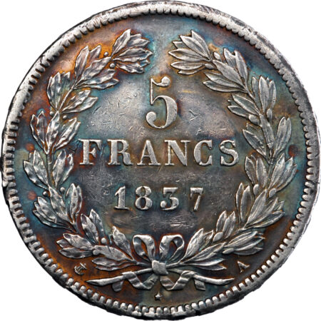 France Louis-Philippe Ier 5 Francs 1837 Paris – Image 2