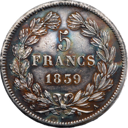 France Louis-Philippe Ier 5 Francs 1839 Paris – Image 2