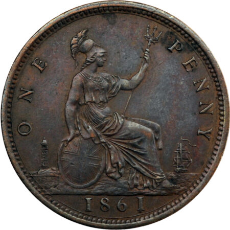 Grande-Bretagne Victoria Penny 1861 Londres – Image 2