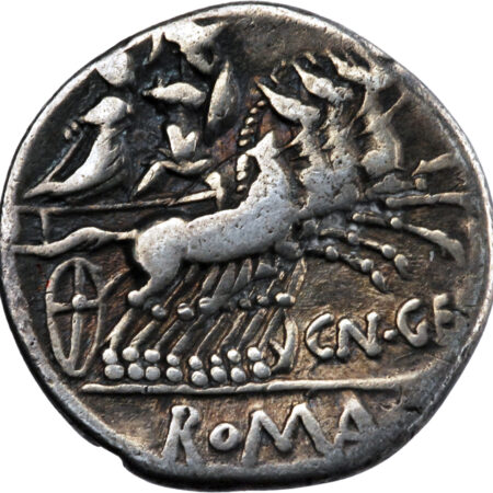 Cn. Gellius Denier 138 BC Rome – Image 2