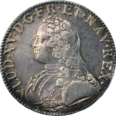 France Louis XV Écu aux branches d'olivier 1728 Rouen
