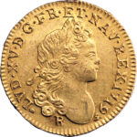 France Louis XV Louis d'or à la croix de chevalier 1719 Rouen