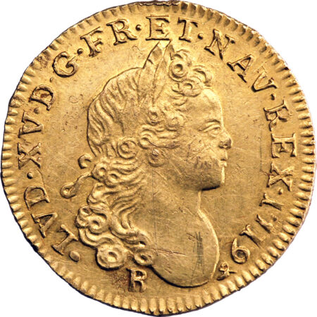 France Louis XV Louis d'or à la croix de chevalier 1719 Rouen