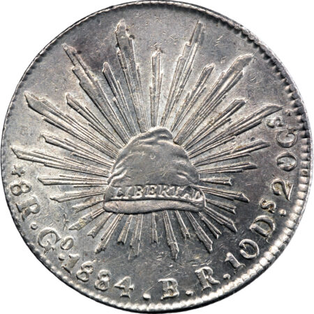 Mexique 8 Reales 1884/74 Guanajuato – Image 2