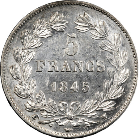 France Louis-Philippe Ier 5 Francs 1845 Lille – Image 2