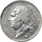 France Louis XVIII 5 Francs 1824 Lyon