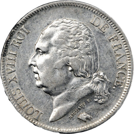 France Louis XVIII 5 Francs 1824 Lyon