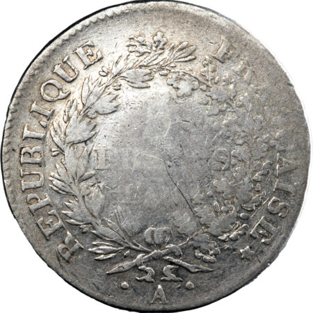France Directoire 5 Francs Union et Force An 4 Paris – Image 2