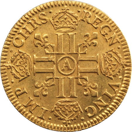 France Louis XIV Louis d'or à la Mèche courte 1645 Paris – Image 2