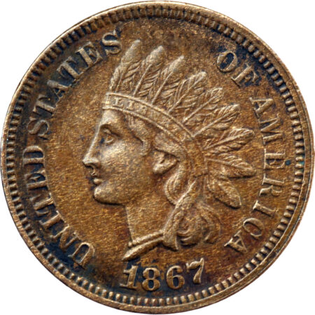 États-Unis Indian Cent 1867 Philadelphie