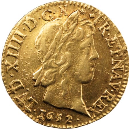 France Louis XIV Louis d'or à la mèche longue 1652 Lyon