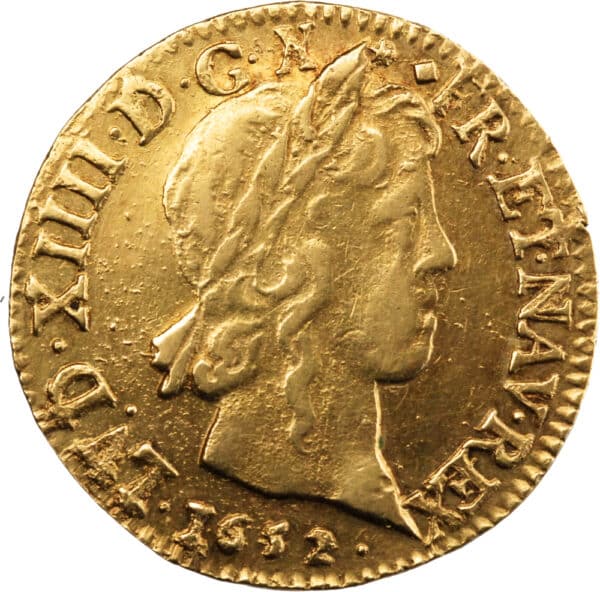 France Louis XIV Louis d'or à la mèche longue 1652 Lyon