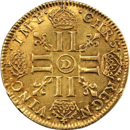 France Louis XIV Louis d'or à la mèche longue 1652 Lyon – Image 2
