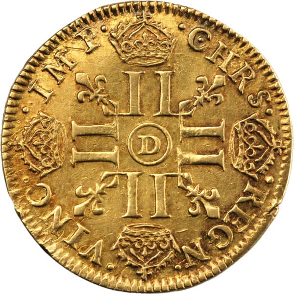 France Louis XIV Louis d'or à la mèche longue 1652 Lyon – Image 2