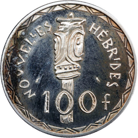 Nouvelles Hébrides  100 Francs Essai 1966 – Image 2