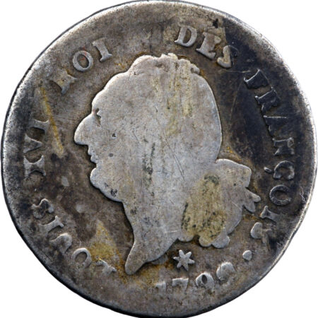 France Louis XVI 30 sols FRANÇOIS au génie 1792 Pau