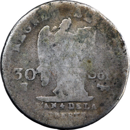 France Louis XVI 30 sols FRANÇOIS au génie 1792 Pau – Image 2