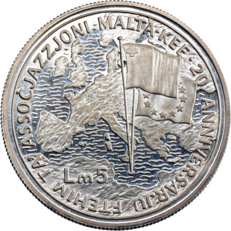 Malte 5 Pounds  1990 – Image 2