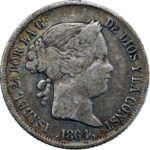 Espagne Isabelle II 40 Centimos 1864 Madrid