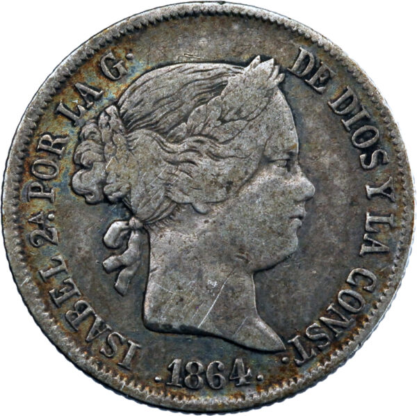 Espagne Isabelle II 40 Centimos 1864 Madrid