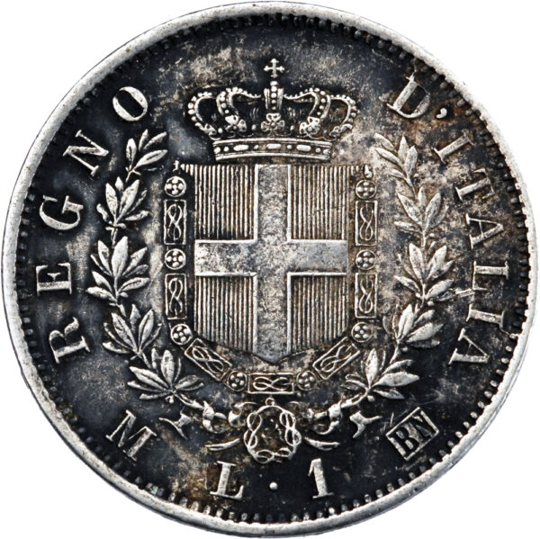 Italie Vittorio Emanuele II Lira 1867 Milan – Image 2