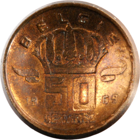 Belgique Baudouin 50 Centimes 1969 – Image 2