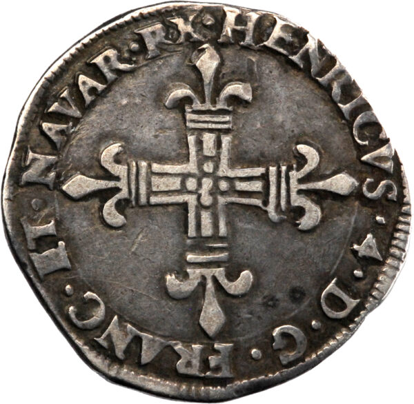 France Henri IV Quart d'écu de Navarre 1603 Saint-Palais – Image 2