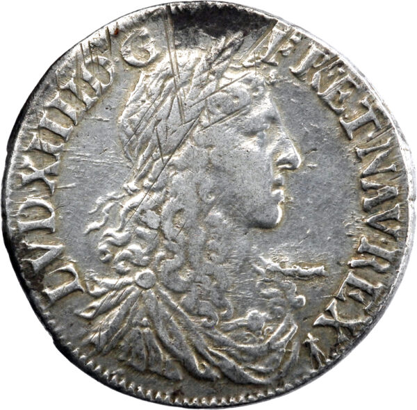 France Louis XIV Demi-écu au buste juvénile 1660 Rennes