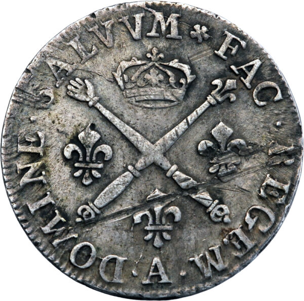 France Louis XIV 20 Sols aux insignes 1707 Paris – Image 2