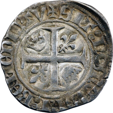 France Charles VI Blanc guénar 1417 – Image 2