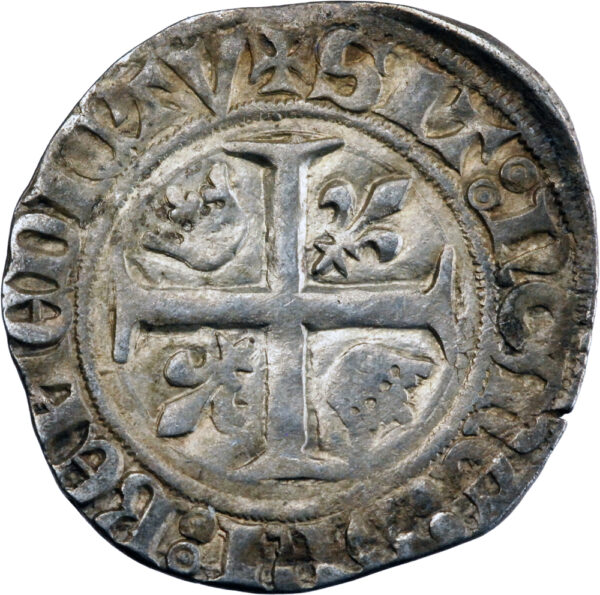 France Charles VI Blanc guénar 1417 – Image 2