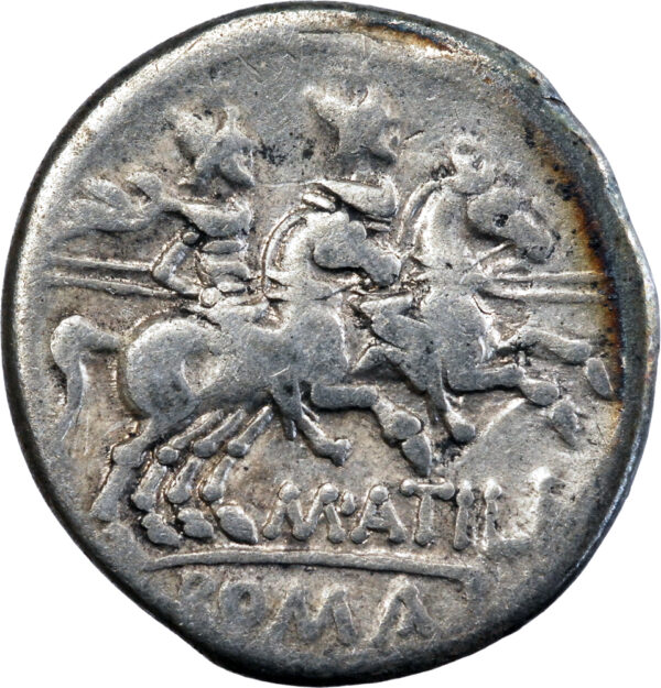 M. Atilius Saranus Denier 148 BC Rome – Image 2
