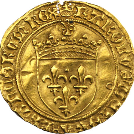 France Charles VIII Écu d'or au soleil 1483 Poitiers