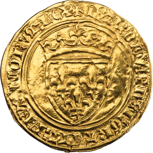 France Charles VI Écu d'or à la couronne  Saint-Pourçain