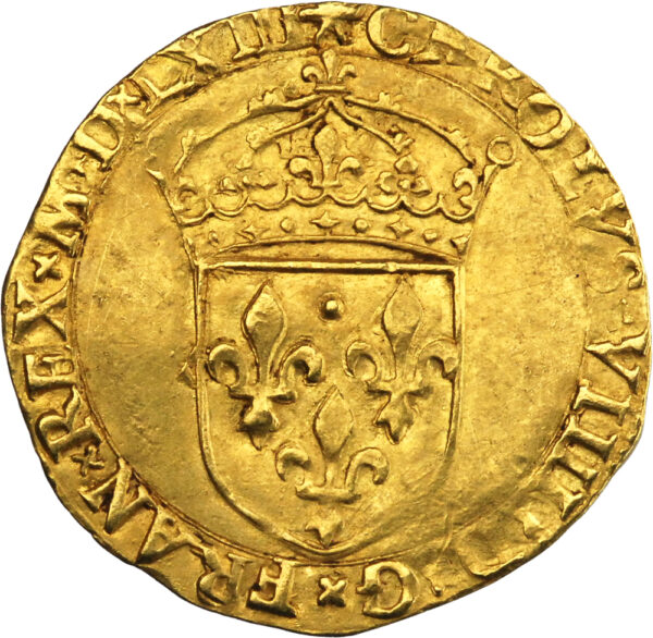 France Charles IX Écu d'or au soleil 1563 Montpellier