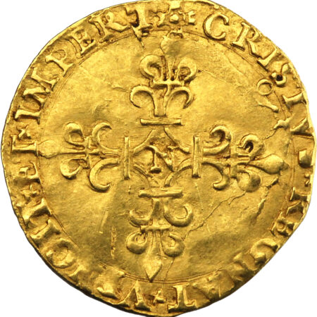 France Charles IX Écu d'or au soleil 1563 Montpellier – Image 2