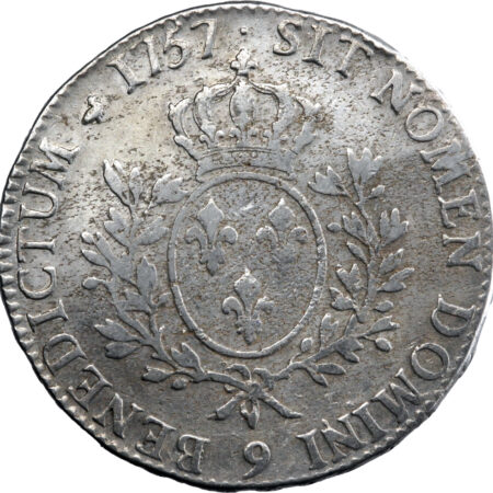 France Louis XV Écu au bandeau 1757 Rennes – Image 2