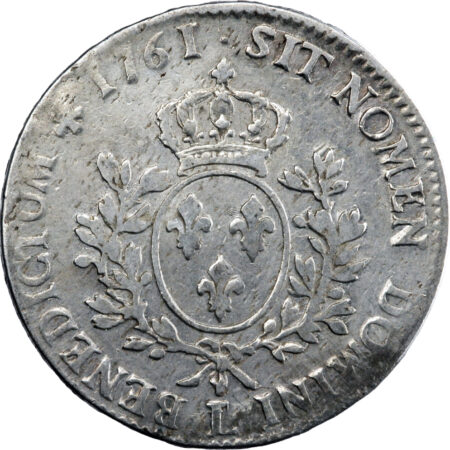 France Louis XV Écu au bandeau 1761 Bayonne – Image 2