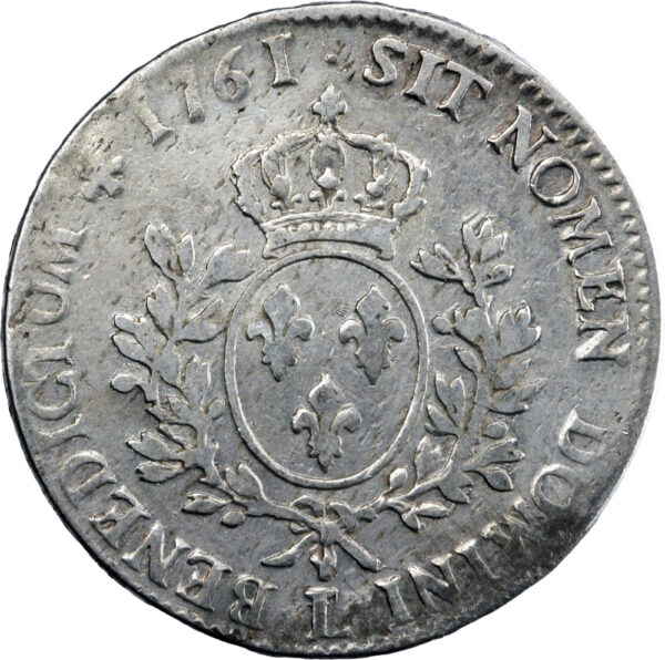 France Louis XV Écu au bandeau 1761 Bayonne – Image 2
